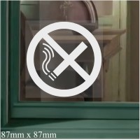 6 x No Smoking-WINDOW Stickers-Logo Only-Self Adhesive Warning Signs-Health and Safety-Home,Office,Premises,Factory 